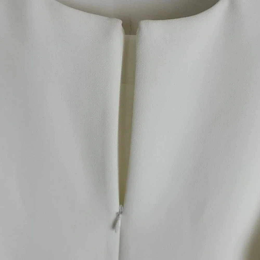 Edit bell sleeve round neck top Sz S White Modest Formal Preppy - Picture 6 of 11